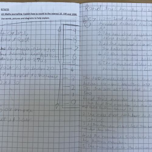 Maths Journalling - explain how to round numbers