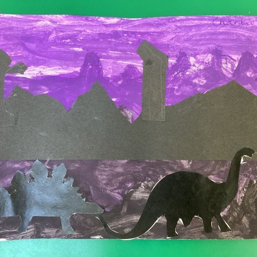 Dinosaur Silhouette Art