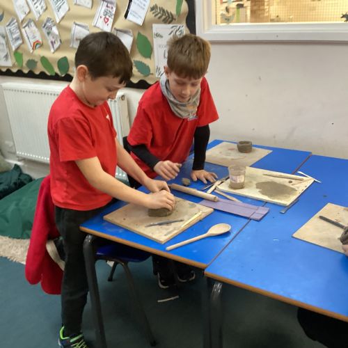 Roman clay coins and pots