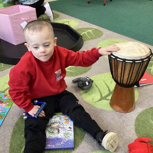 Back to learning - enjoying our new story 'Polar Bear, Polar Bear, what do you hear?' and focusing on feeling happy and healthy in January!